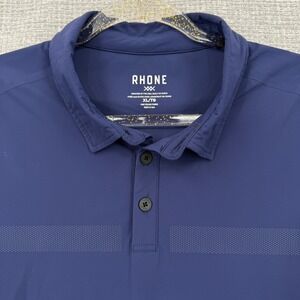 Rhone Delta Pique Tech Polo Shirt Mens XL Navy Blue Tech Golf Preppy Stretch